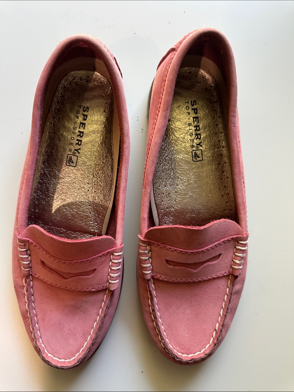 Sperry Women's Rose Pink Suede Penny Loafers - Slip On Moccasin